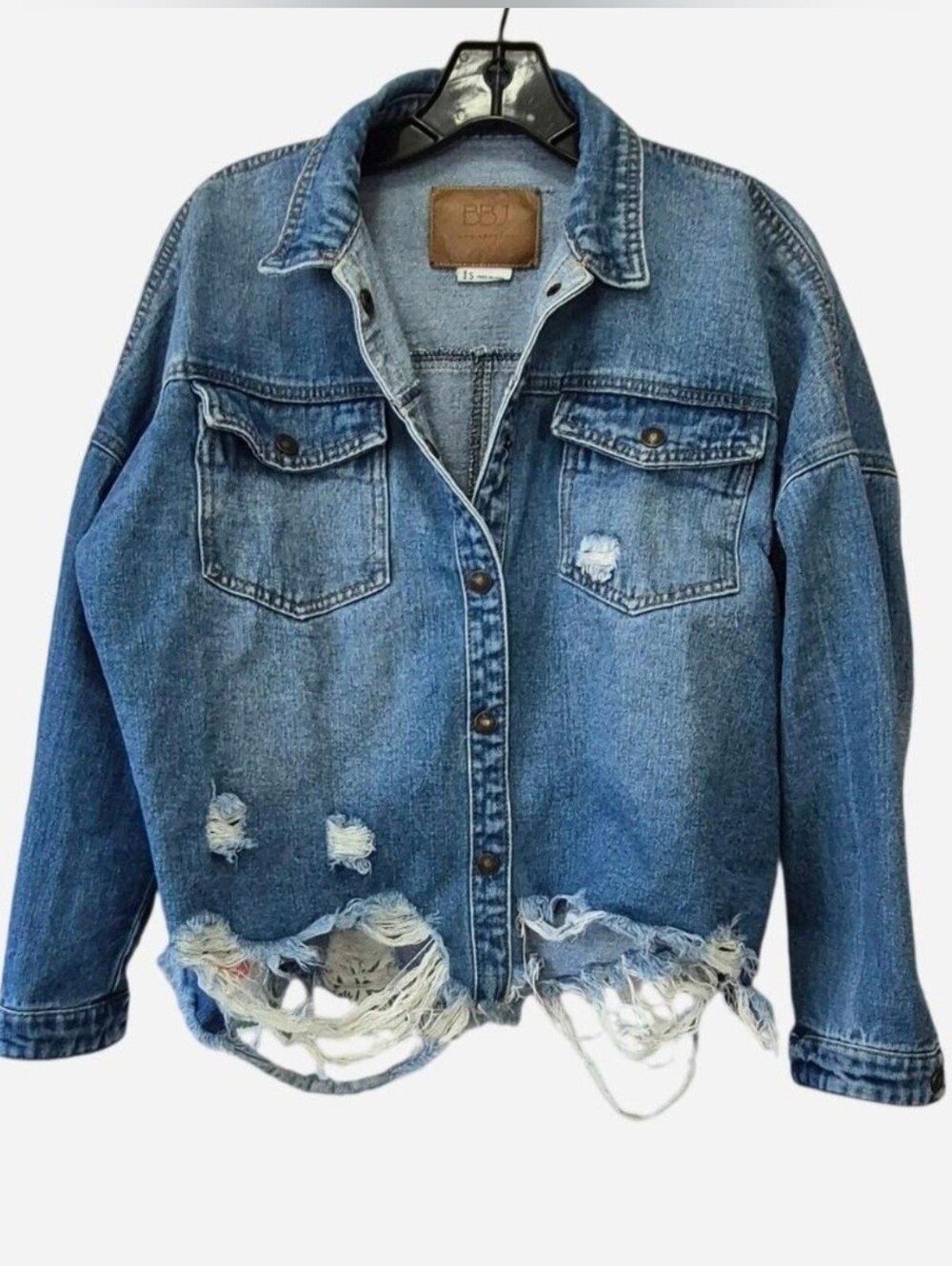 BBJ Los Angeles Deconstructed Distressed Denim Jacket S